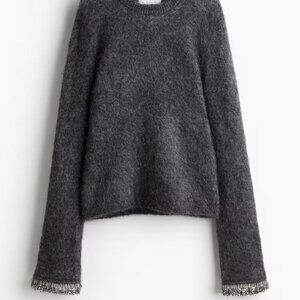 H&M EDITION BEAD DETAILED SWEATER & MATCHING MOHAIR-BLEND SKIRT